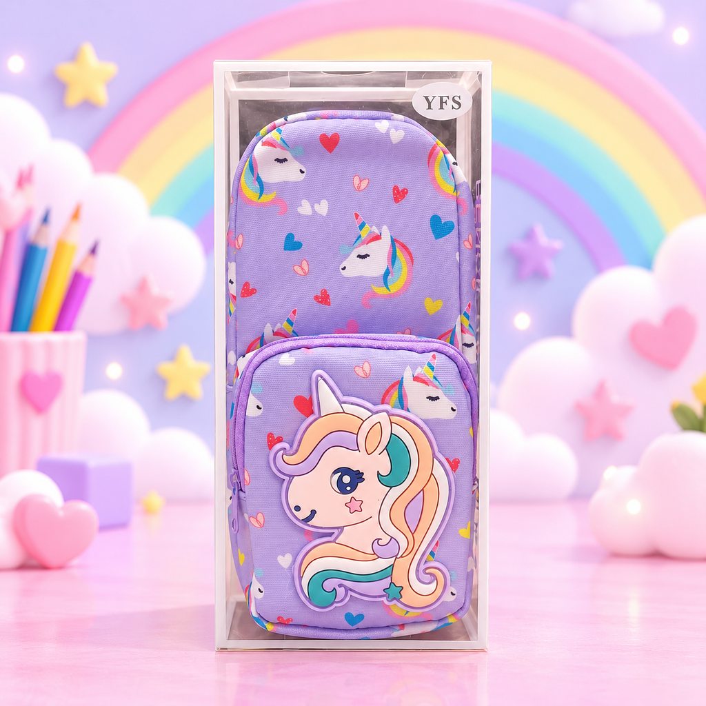 Unicorn Smile Kids Geometry Pouch