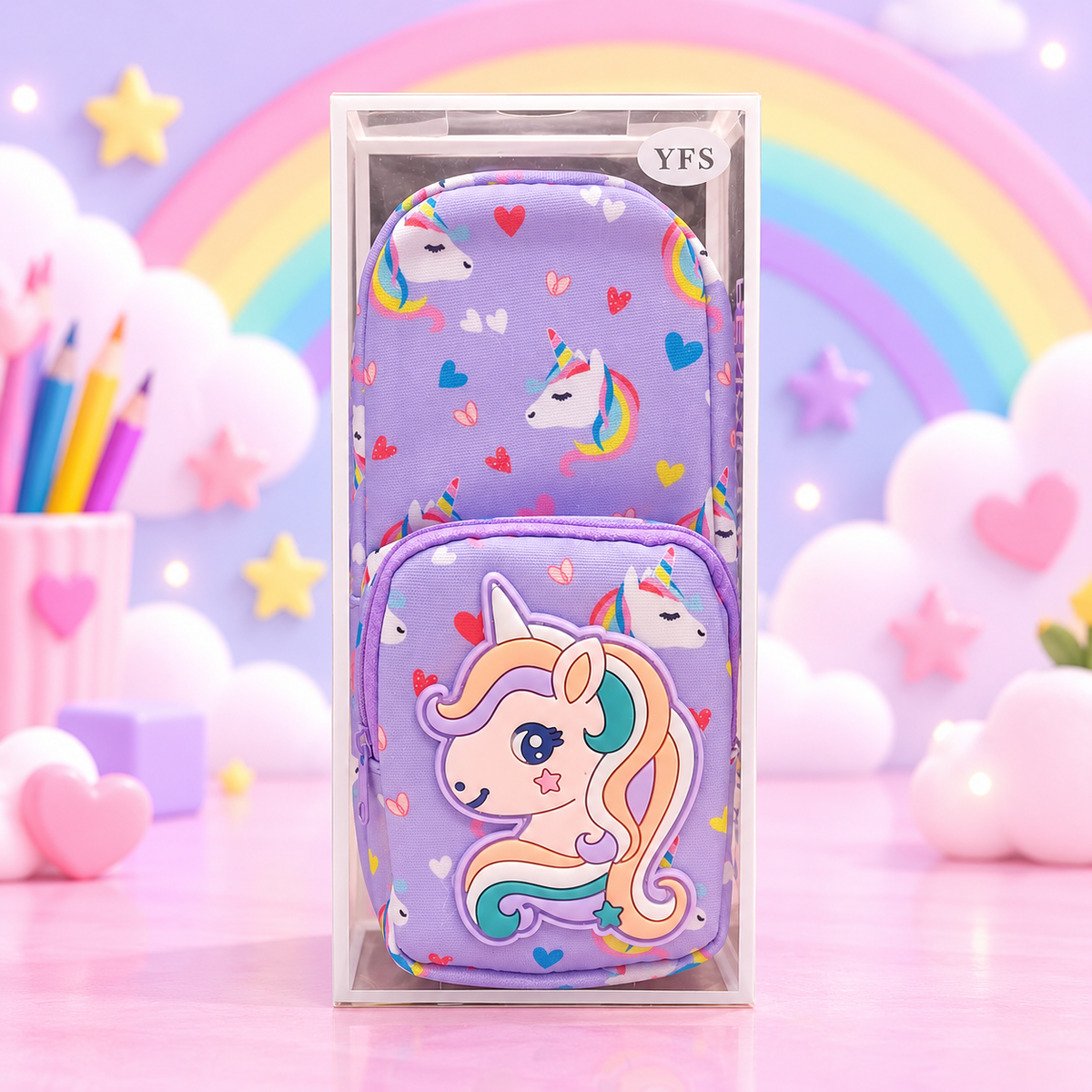 Unicorn Smile Kids Geometry Pouch
