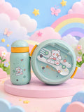 Green Bear Round Kids Lunch Box & Bottle Set