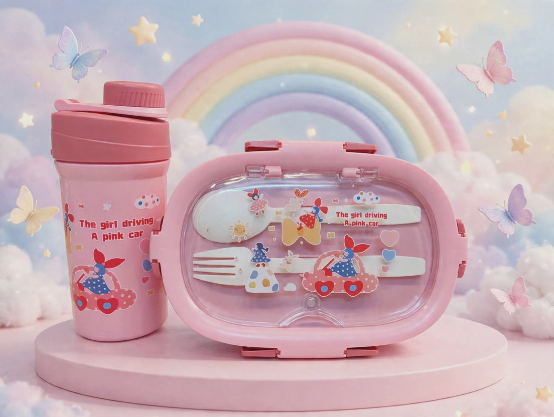 Pink Car Kids Lunch Box & Bottle Set – ad video
