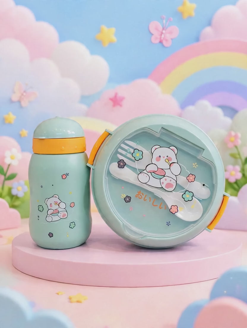 Green Bear Round Kids Lunch Box & Bottle Set – ad video
