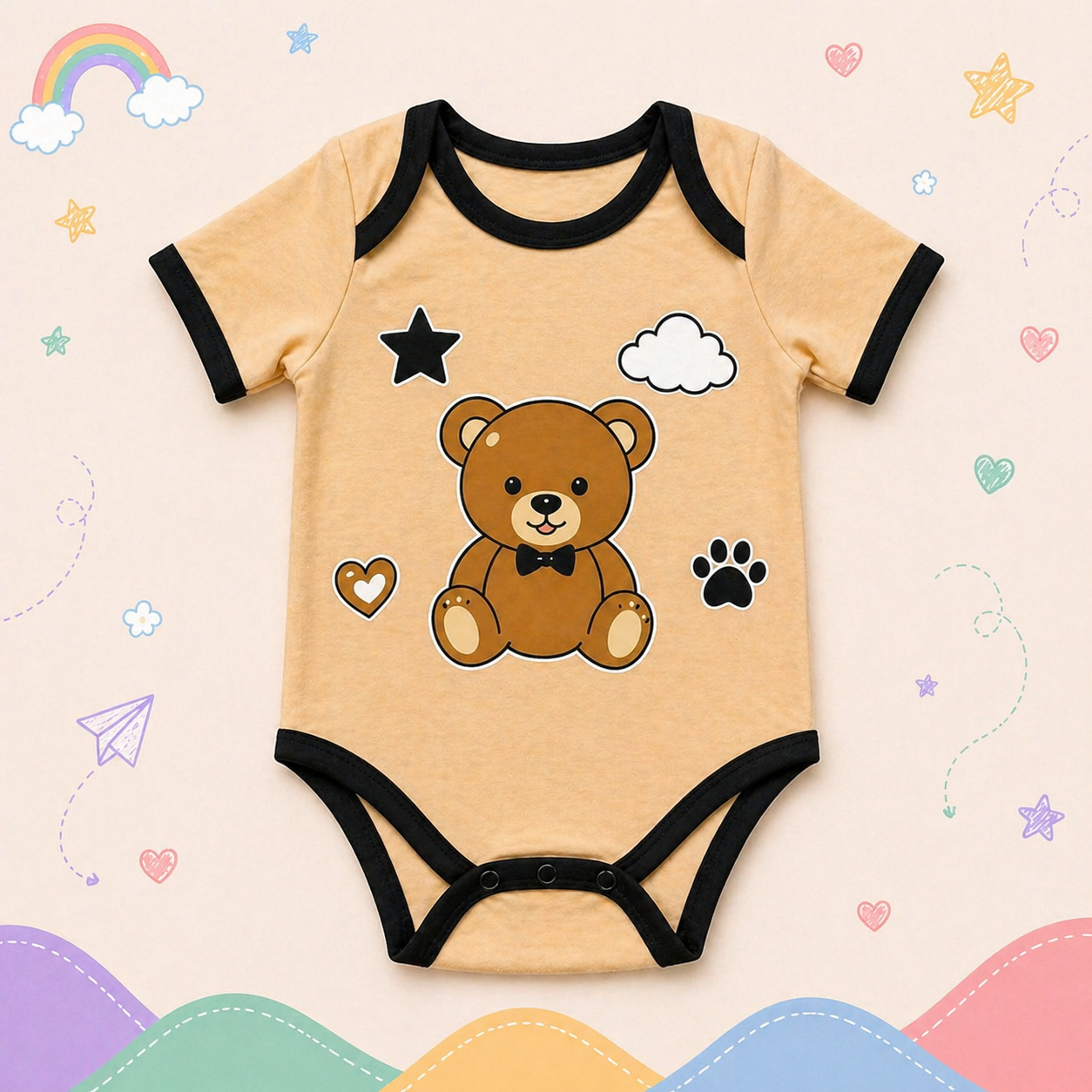 Pinola Cuddle Bear Baby Onesie