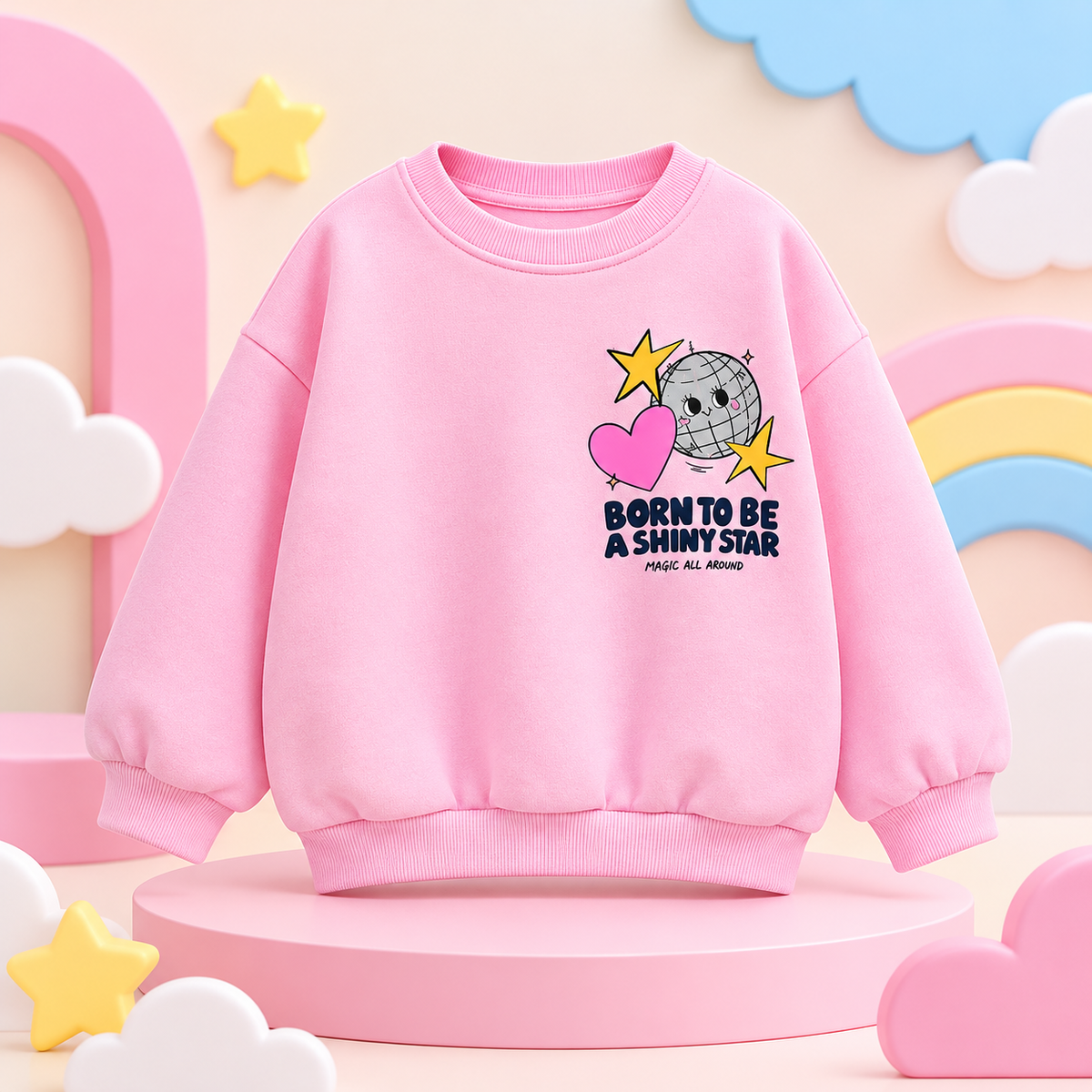 Pinola Born to Be a Shiny Star Girls Sweatshirt – Pink