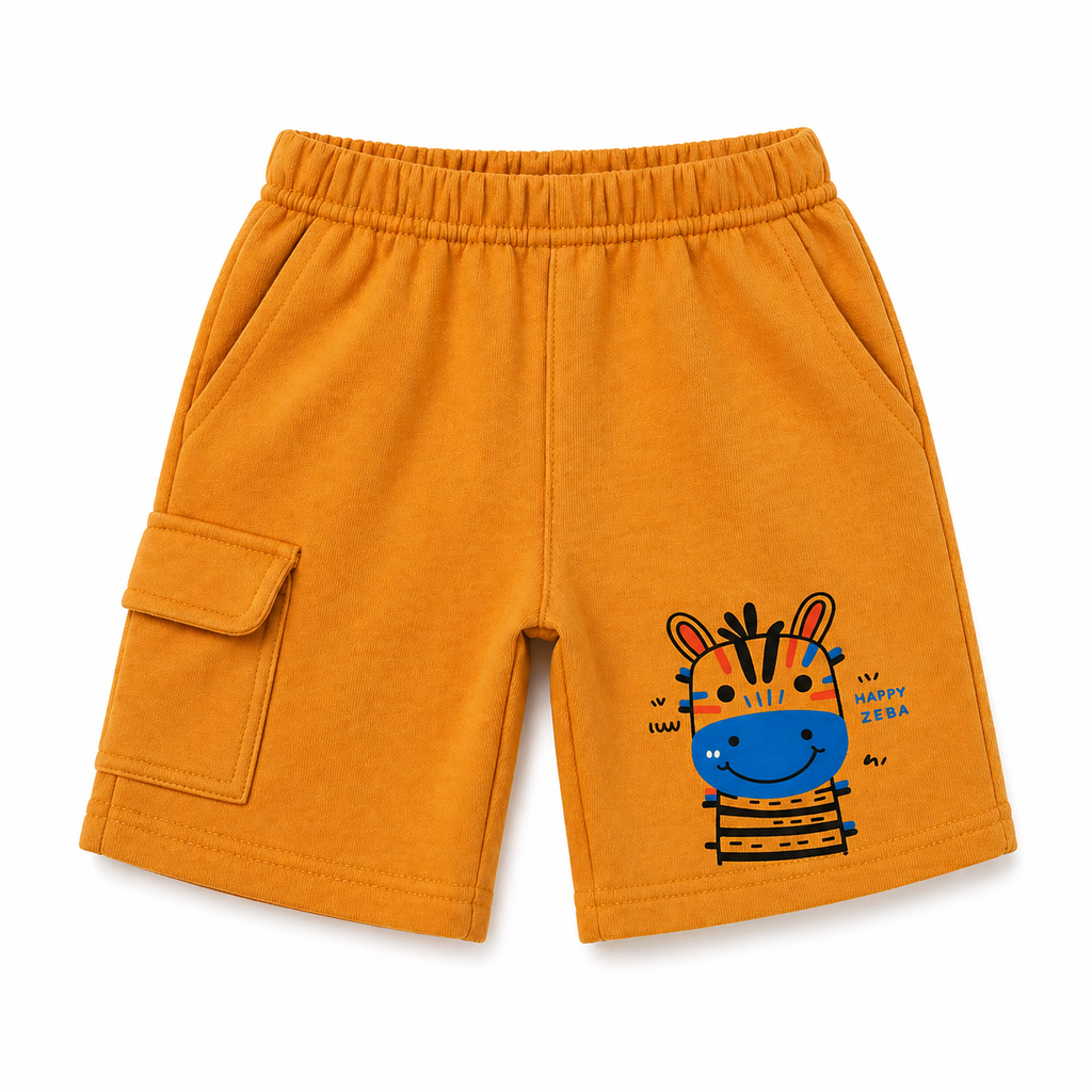 Pinola Happy Zebra Kids Shorts – Mustard