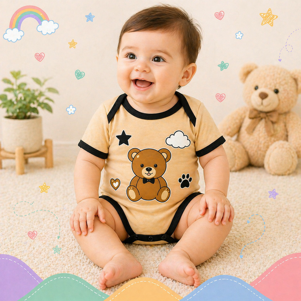 Pinola Cuddle Bear Baby Onesie
