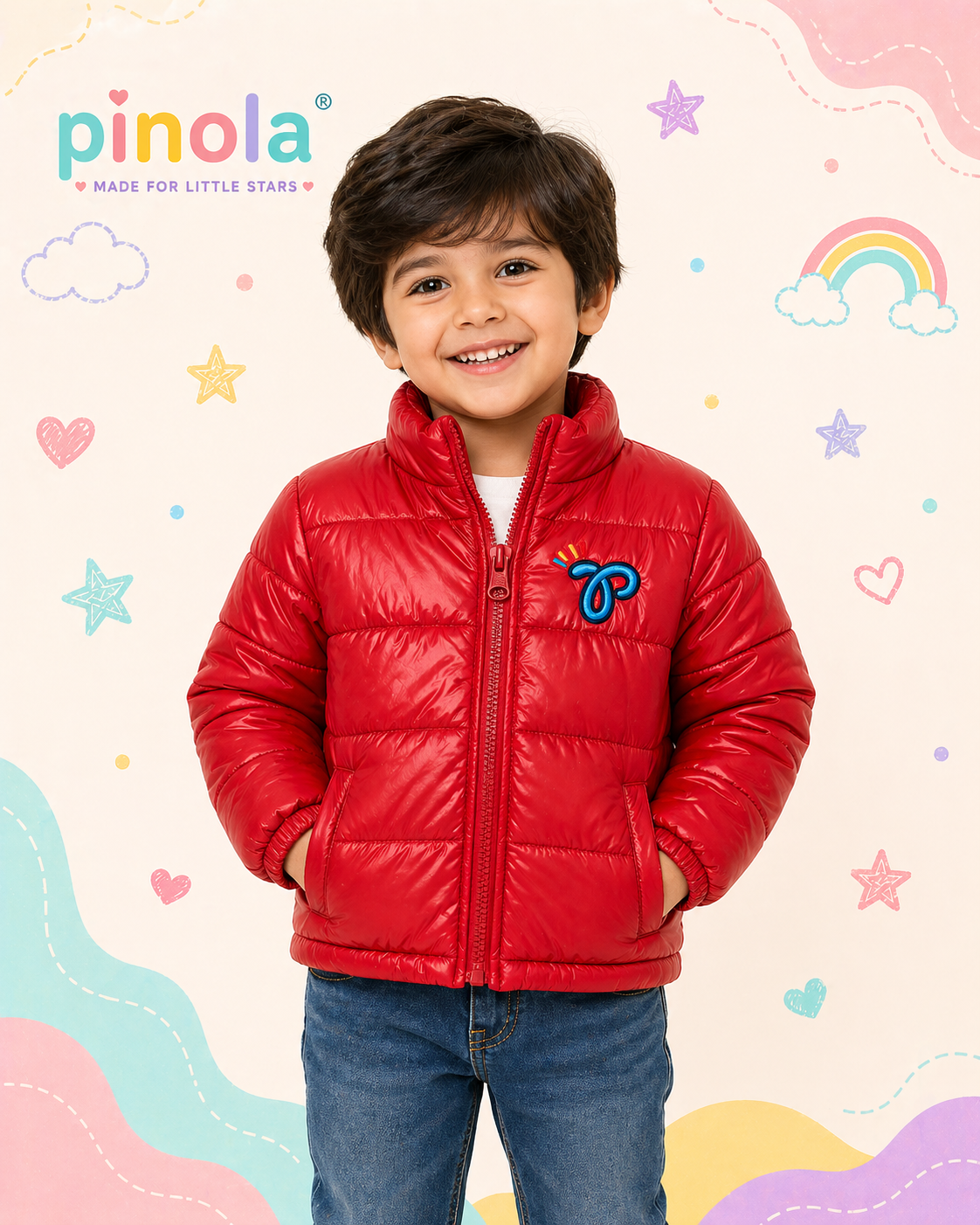 Pinola Little Luxe Puffer Jacket – Shiny Red