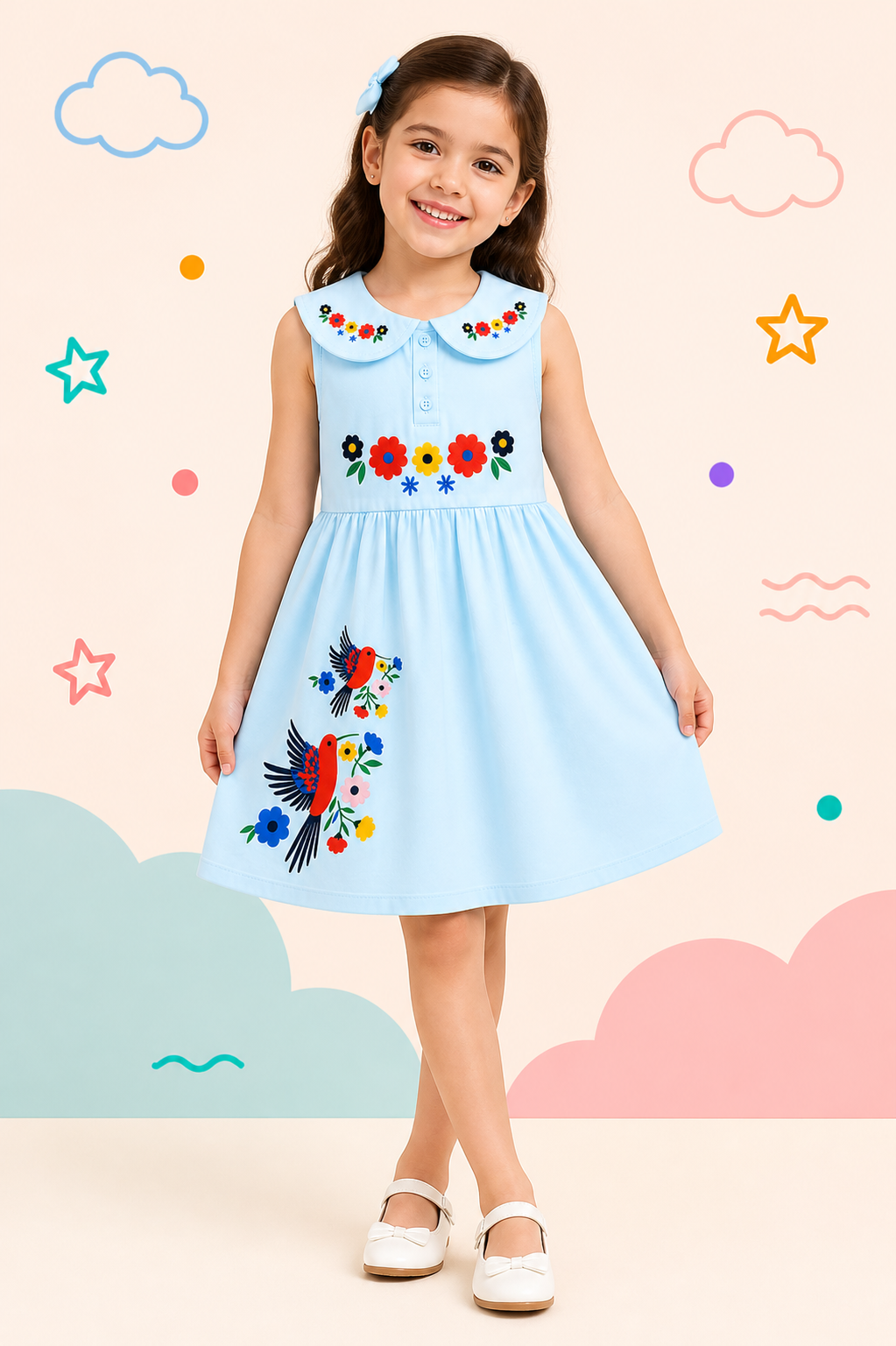 Pinola Blossom Bird Collar Dress