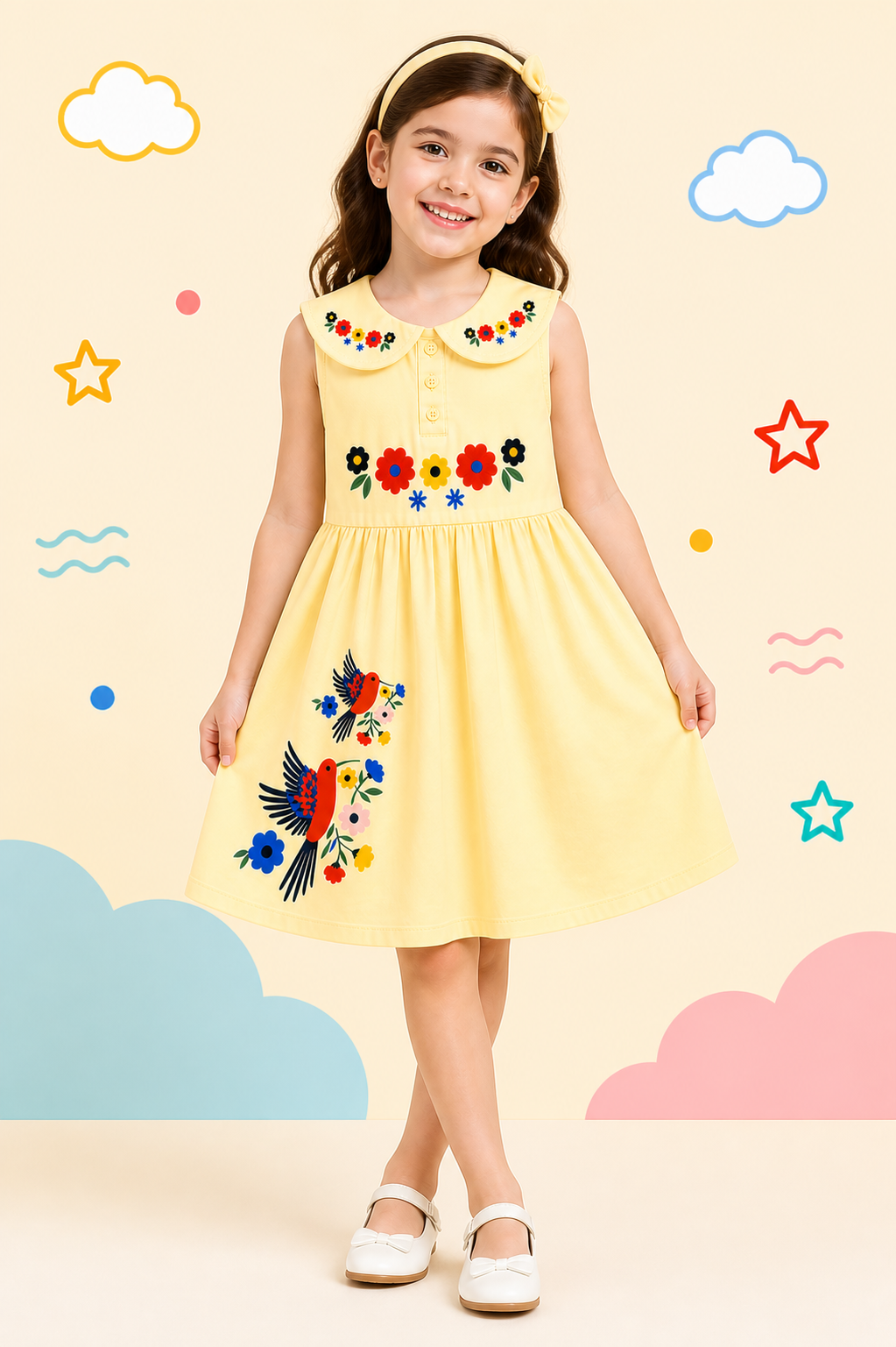 Pinola Blossom Bird Collar Dress