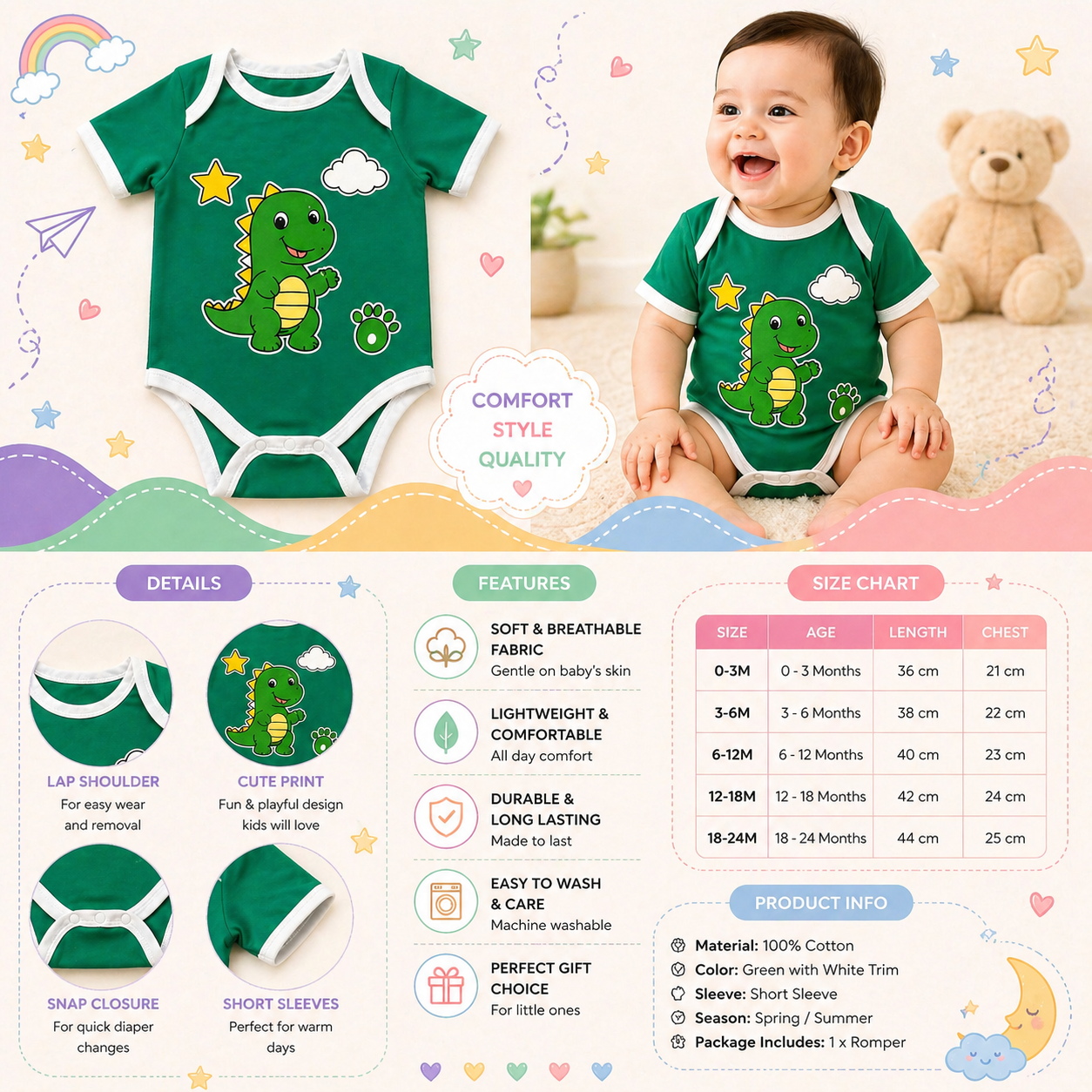 Pinola Dino Buddy Baby Onesie