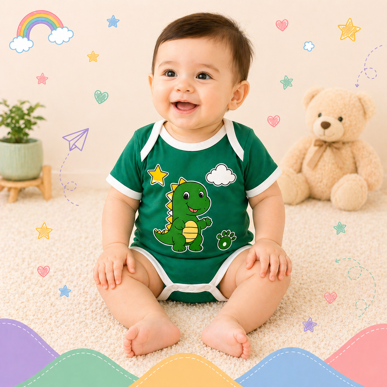 Pinola Dino Buddy Baby Onesie