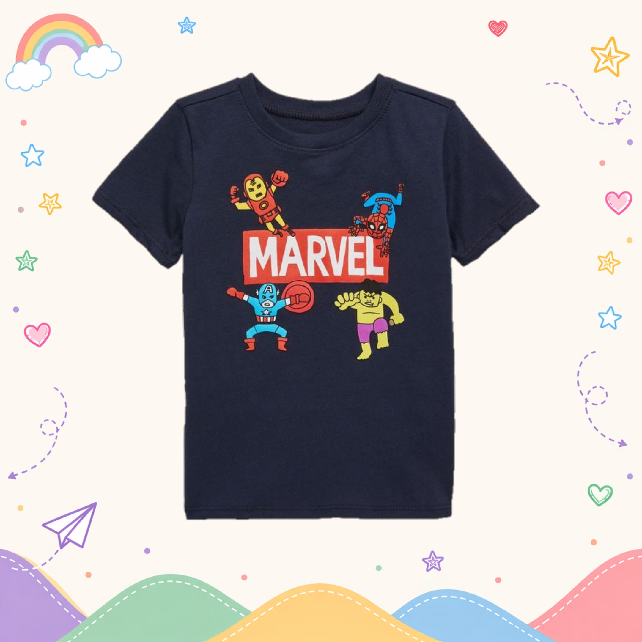 Pinola Kids Marvel Graphic T-Shirt – Navy Blue Cotton Tee