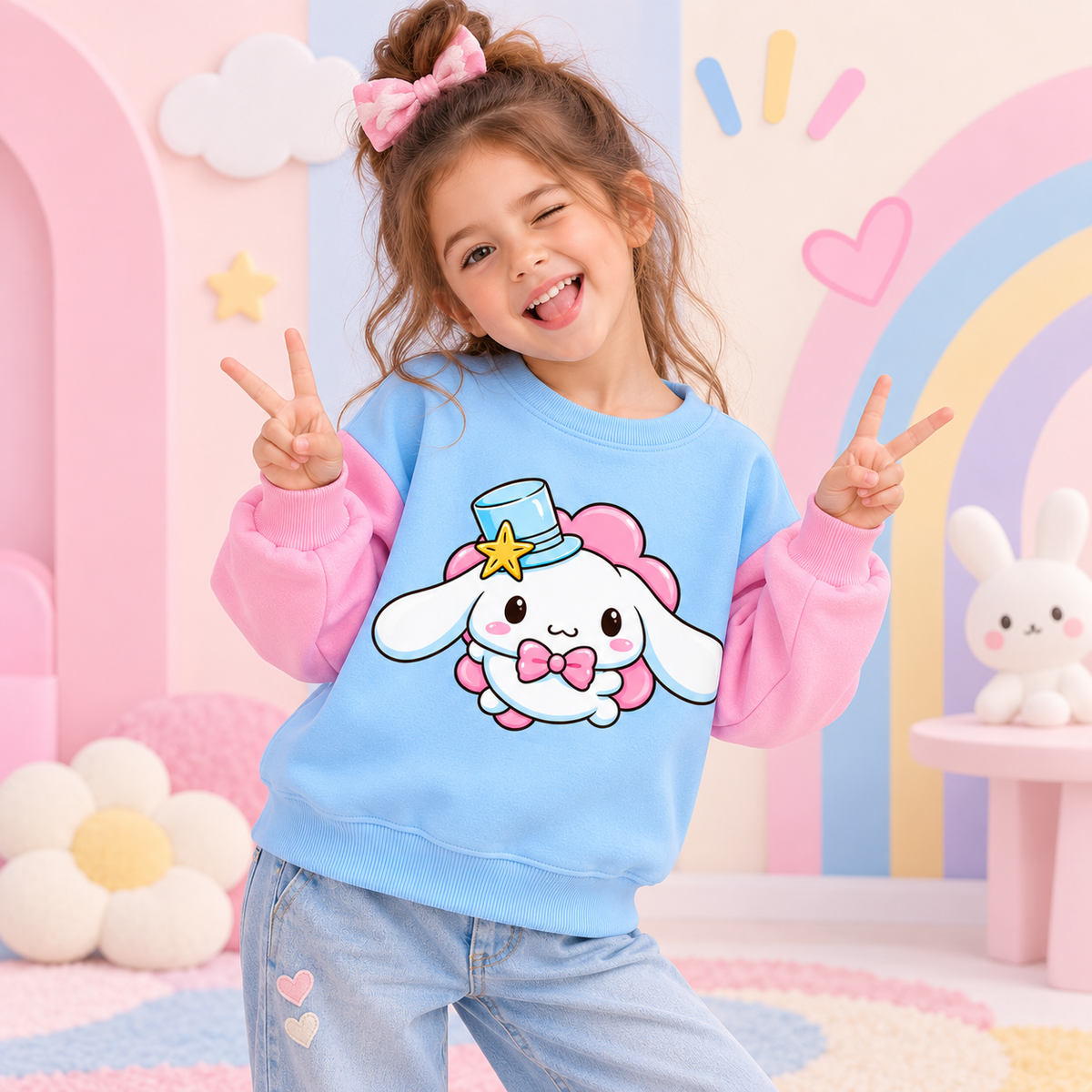Pinola Dreamy Bunny Girls Sweatshirt