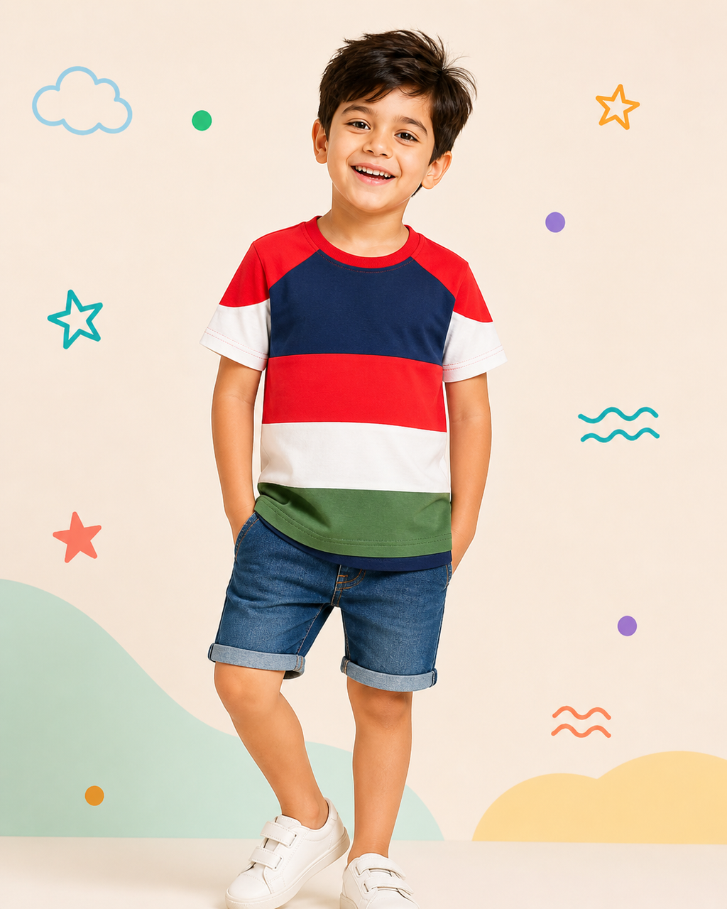 Color Block Kids T-Shirt – Play Stripe Edition