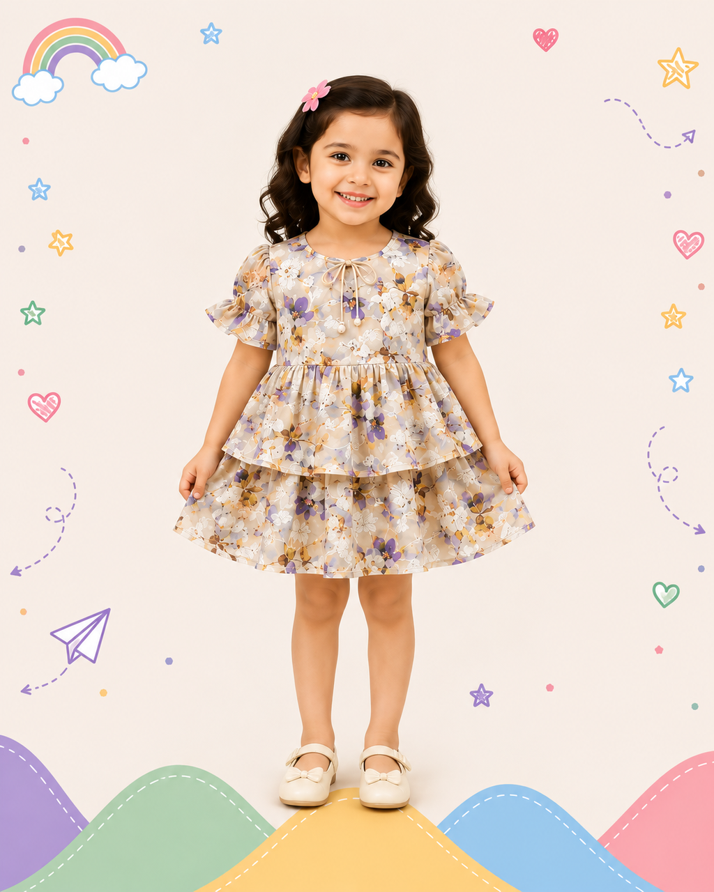 Pinola Lavender Bloom Layered Frock
