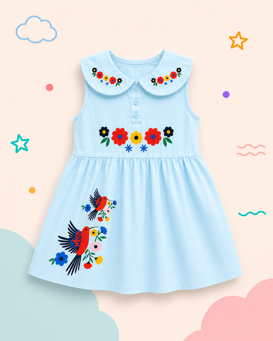 Pinola Blossom Bird Collar Dress
