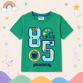 Pinola Boys Green Graphic T-Shirt – 85 Sports Print Casual Tee