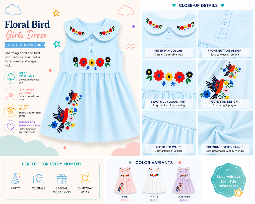 Pinola Blossom Bird Collar Dress