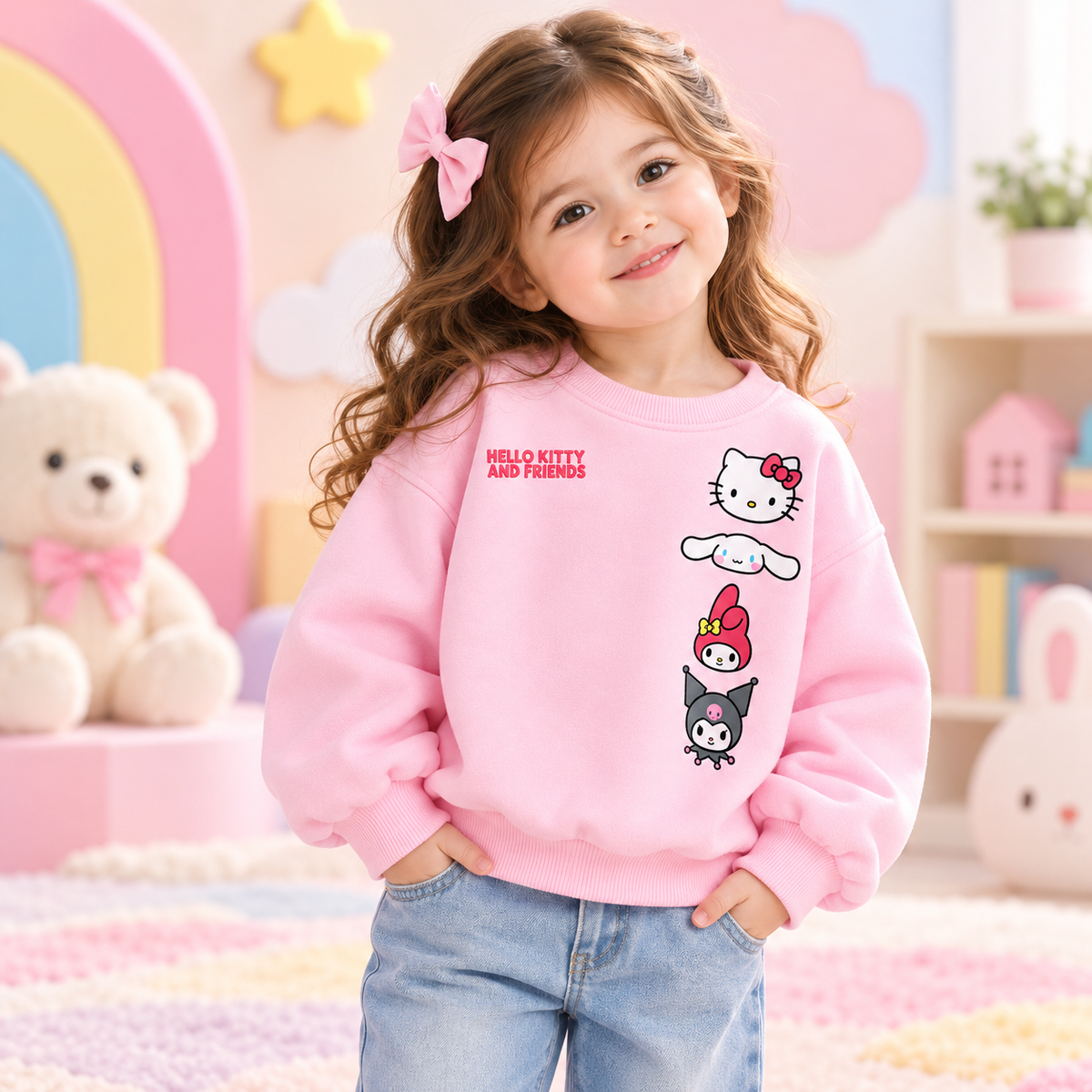 Pinola Hello Kitty & Friends Girls Sweatshirt – Pink